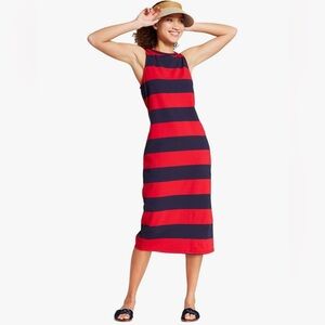 A New Day Women's Striped Sleeveless Midi Tank Dress Navy/Red XXL